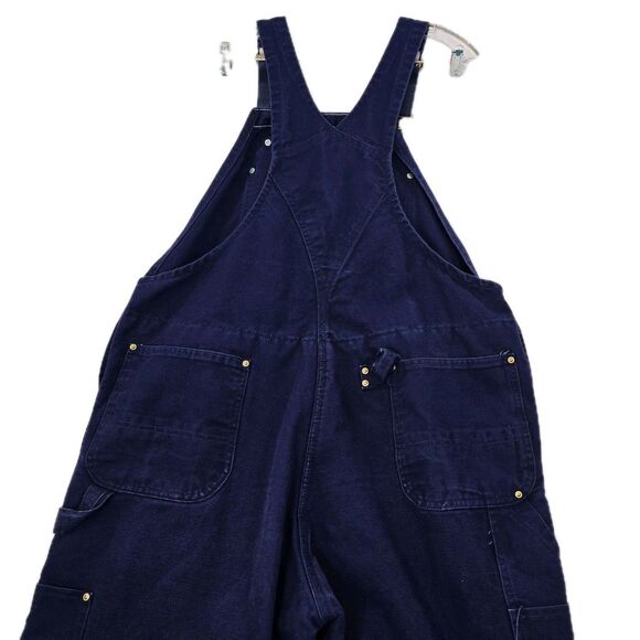 Vtg Carhartt Duck Bib Overalls Canvas Double Knee Mens 42x30 Insulated Quilted - Picture 2 of 16